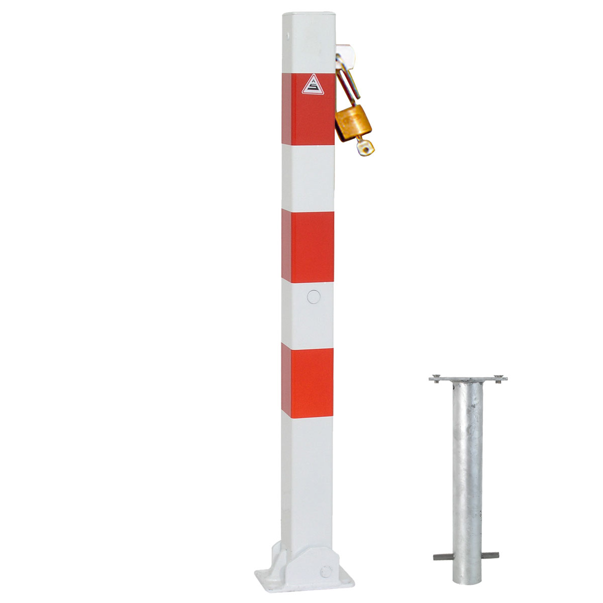 Schake Absperrpfosten klein UDD 70 x 70 mm weiß | rot
