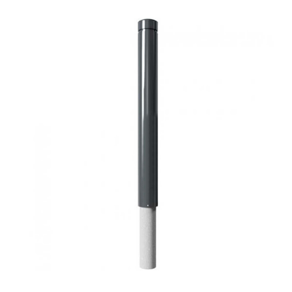 Aluminiumpoller Ø 100 mm Serie 40101 mit Ziernut ortsfest zum einbetonieren Anthrazit RAL 7016