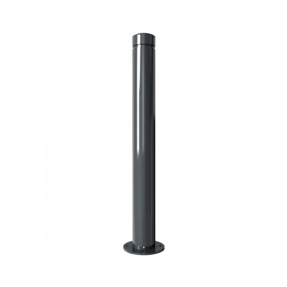 Aluminiumpoller Ø 100 mm Serie 40101 mit Ziernut ortsfest für Dübelbefestigung Anthrazit RAL 7016