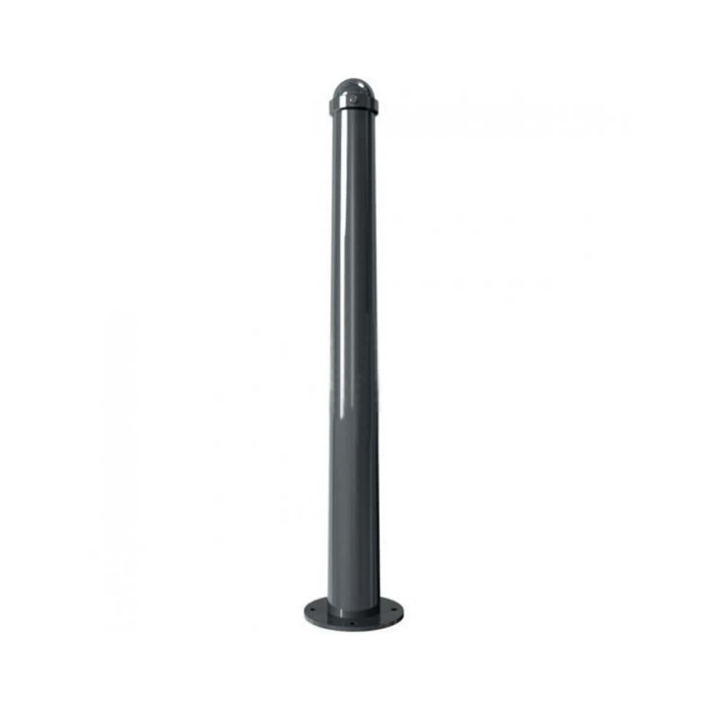 Absperr-Stilpfosten konisch Ø 102 / 76 mm mit Zierkappe Serie 40102 ortsfest für Dübelbefestigung Anthrazit RAL 7016