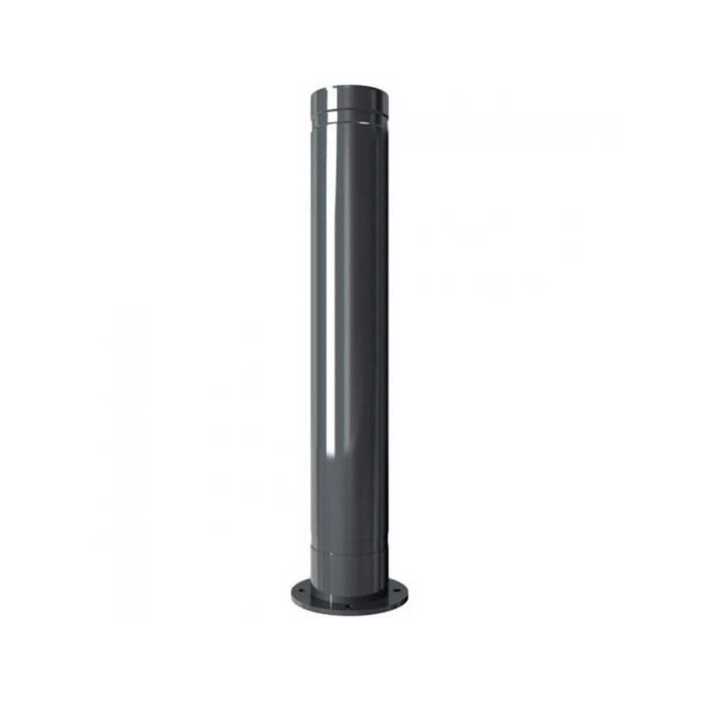 Aluminiumpoller Ø 120 mm Serie 40120 mit Ziernut ortsfest für Dübelbefestigung Anthrazit RAL 7016