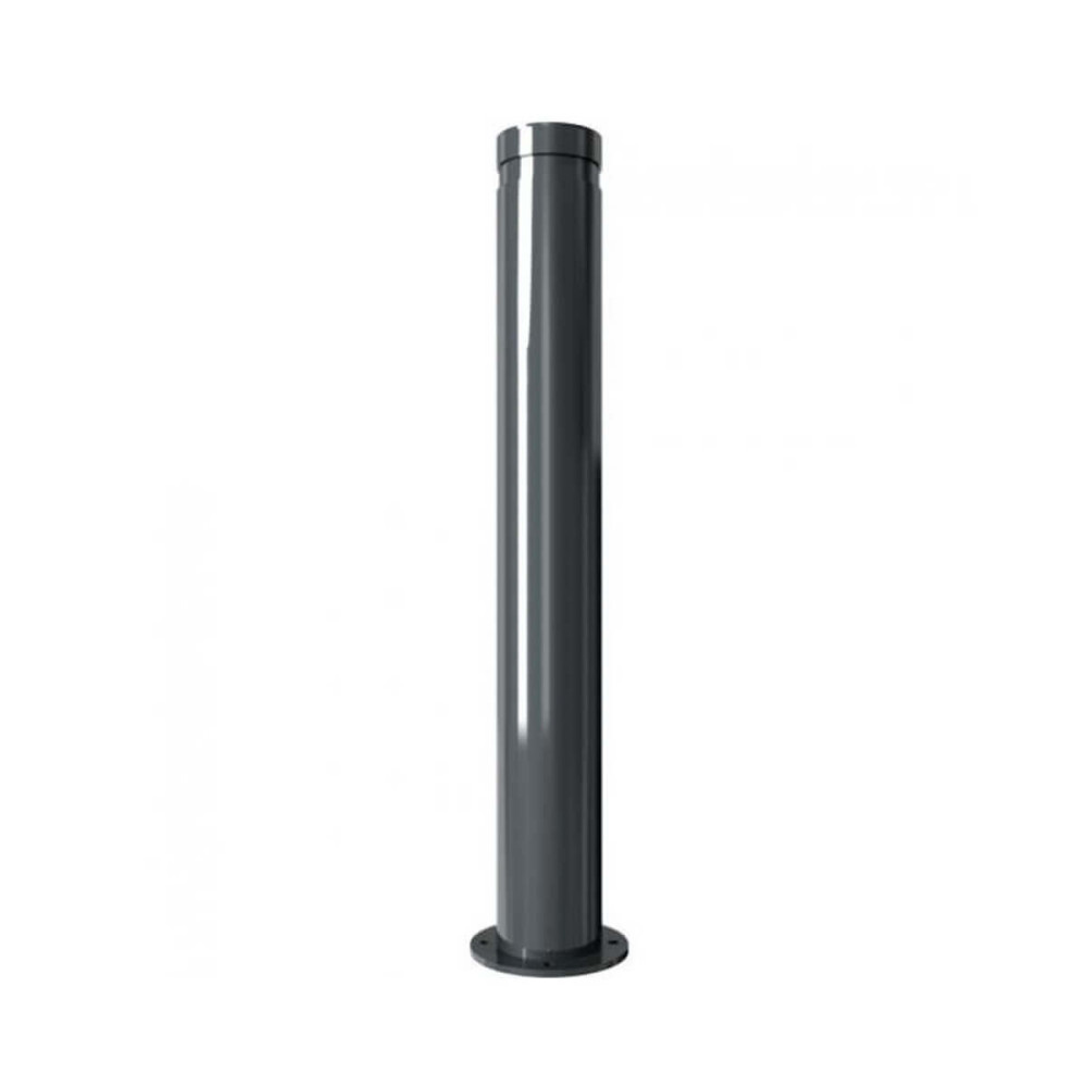 Aluminiumpoller Ø 120 mm Serie 40121 mit Ziernut ortsfest für Dübelbefestigung Anthrazit RAL 7016