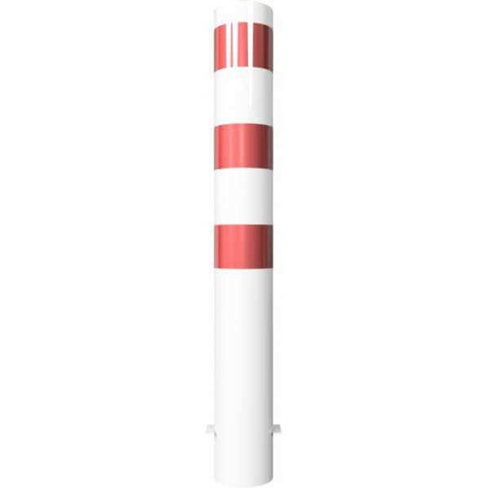 Stahlrohrpoller Ø 152 mm-weiß besch, / rote Streifen- zum einbetonieren-1200 mm
