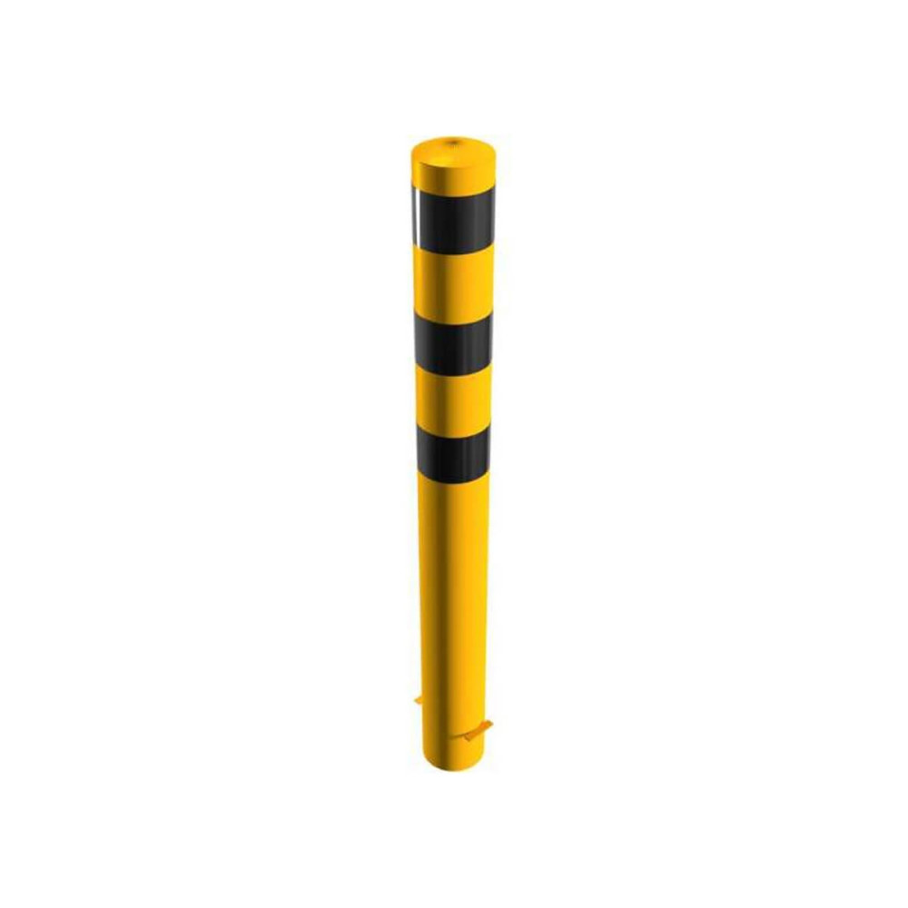 Stahlrohrpoller Ø 152x 3,2 mm zum einbetonieren gelb / schwarz H 1500 mm