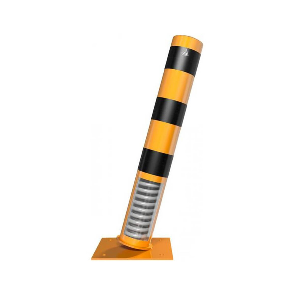 Stahlrohrpoller Ø 152 x 3,2 mm neigbar 1500 mm für Dübelbefestigung gelb / schwarz