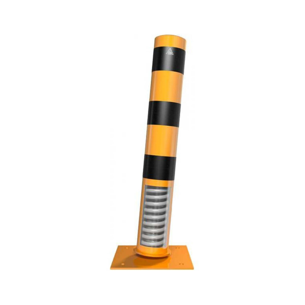 Stahlrohrpoller Ø 152 x 3,2 mm neigbar 1000 mm für Dübelbefestigung gelb / schwarz