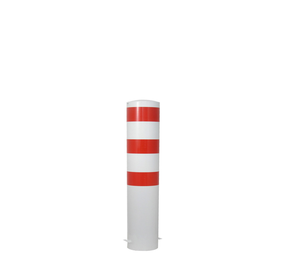 Stahlrohrpoller Ø 193 mm-weiß besch, / rote Streifen- zum einbetonieren-1200 mm
