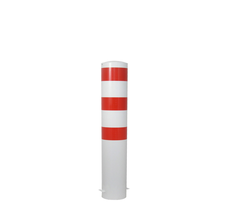 Stahlrohrpoller Ø 193 mm-weiß besch, / rote Streifen- zum einbetonieren-1500 mm