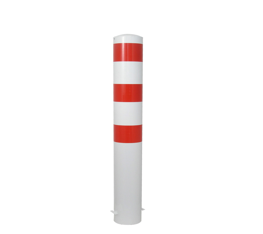 Stahlrohrpoller Ø 193 mm-weiß besch, / rote Streifen- zum einbetonieren-2000 mm