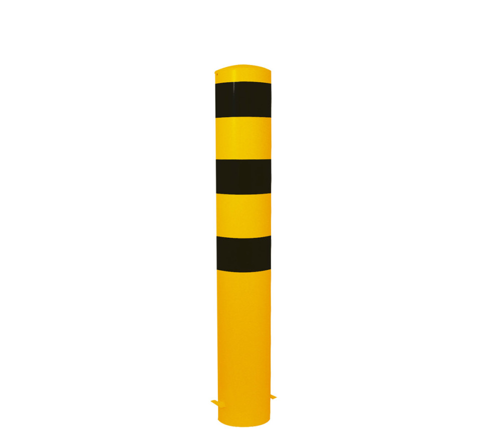 Stahlrohrpoller Ø 193 mm-gelb besch, / schwarze Streifen- zum einbetonieren-2000 mm