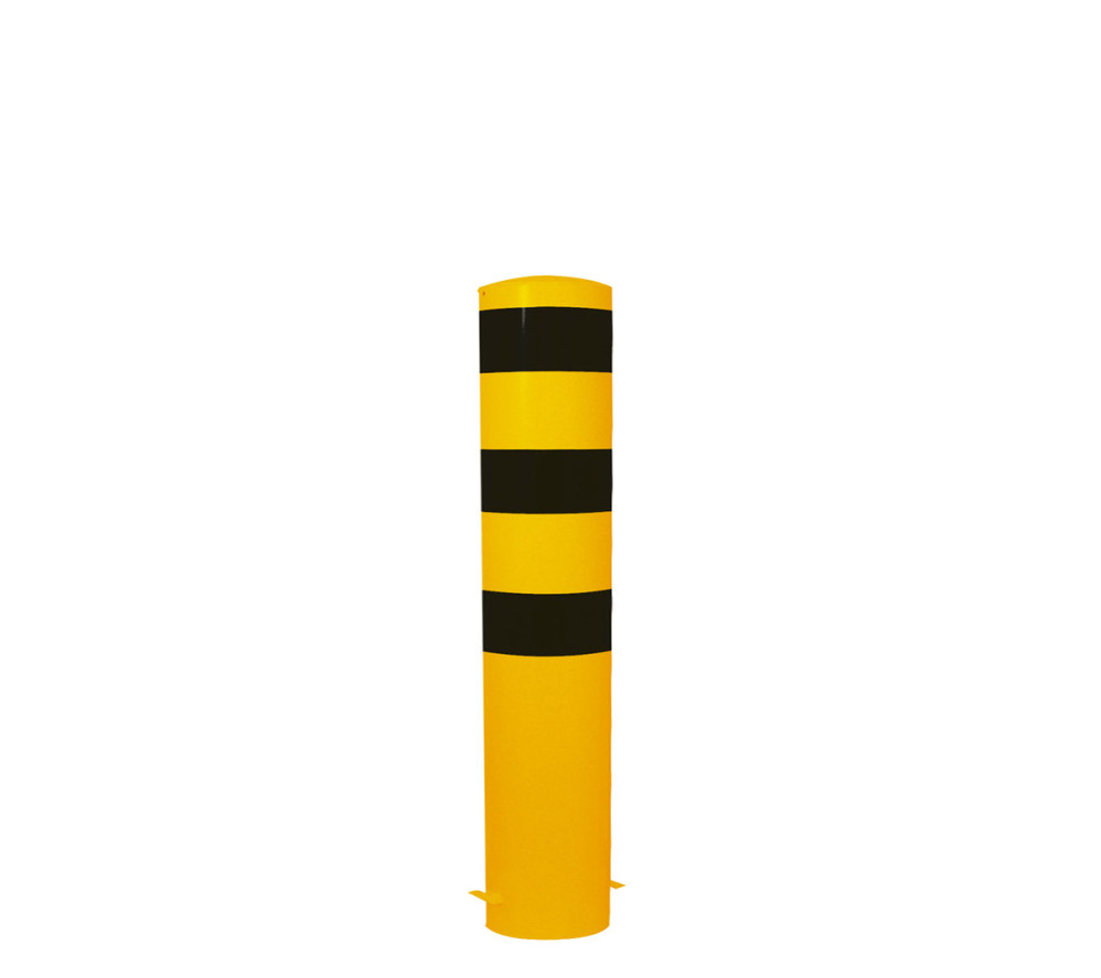 Stahlrohrpoller Ø 273 mm-gelb besch, / schwarze Streifen- zum einbetonieren-1500 mm