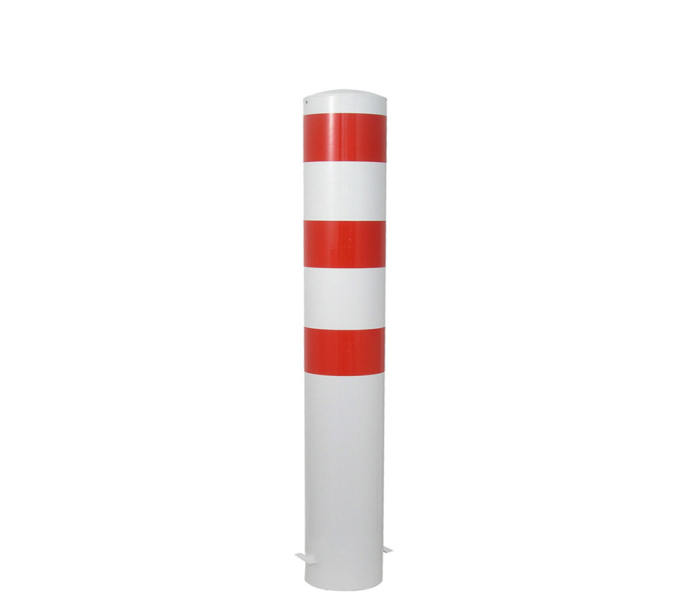 Stahlrohrpoller Ø 273 mm-weiß besch, / rote Streifen- zum einbetonieren-2000 mm