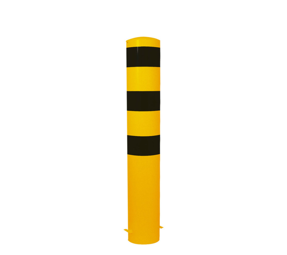 Stahlrohrpoller Ø 273 mm-gelb besch, / schwarze Streifen- zum einbetonieren-2000 mm