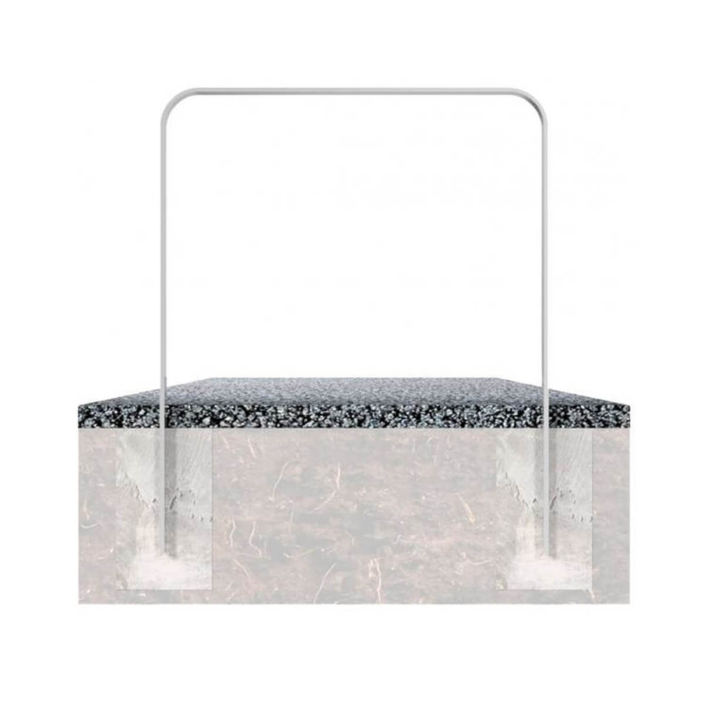 Anlehnbügel aus Flachstahl 50 x 12 mm – in gebogener Ausführung, feuerverzinkt, zum einbetonieren