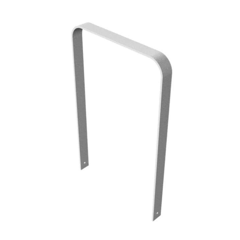 Anlehnbügel aus Flachstahl 80 x 12 mm – in gebogener Ausführung, feuerverzinkt, zum einbetonieren, Gesamtbreite 750 mm – feuerverzinkt