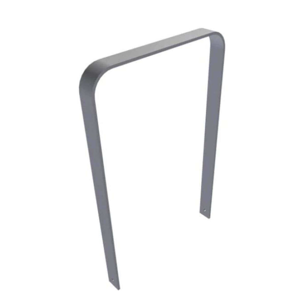 Anlehnbügel aus Flachstahl 80 x 12 mm - in gebogener Ausführung, feuerverzinkt und besch, DB 703, zum einbetonieren, Gesamtbreite 750 mm – verzinkt und beschichtet DB 703