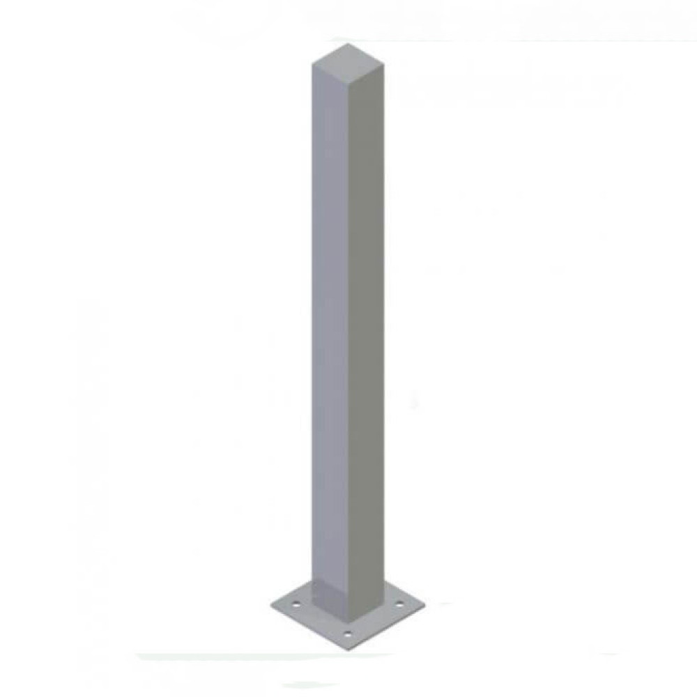 Edelstahlpfosten 70 x 70 mm + 1 Öse ortsfest für Dübelbefestigung