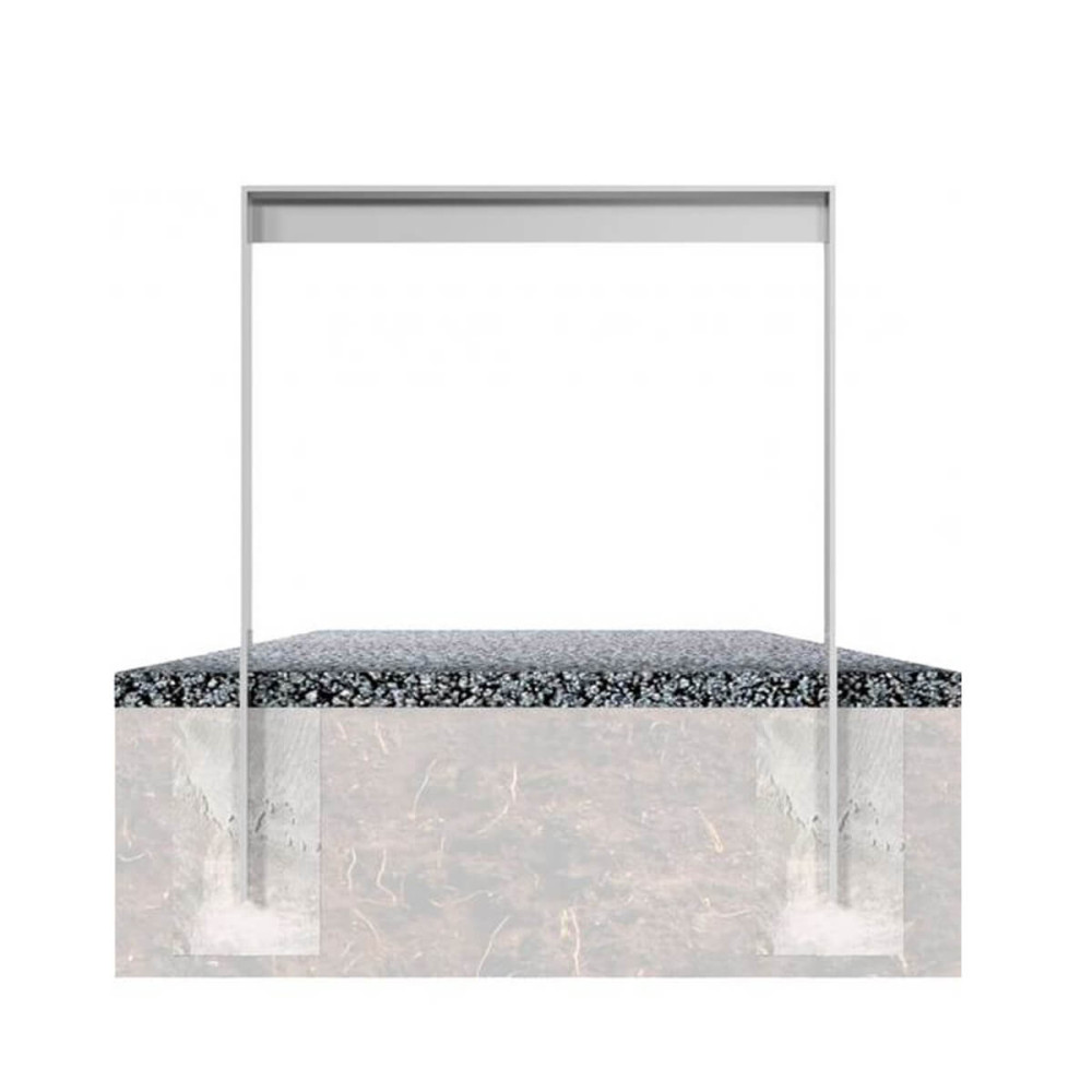 Anlehnbügel aus Flachstahl 80 x 12 mm mit Unterzug