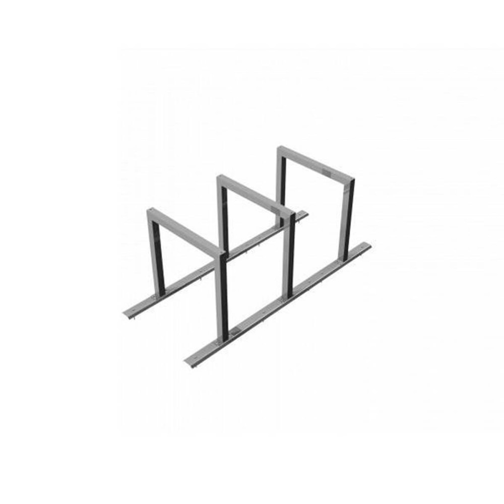 Fahrradständer Anlehnbügel - 60 x 60 mm Stahlrohr - 3 Einstellplätze - feuerverzinkt - für Dübelbefestigung – 3 Einstellplätze