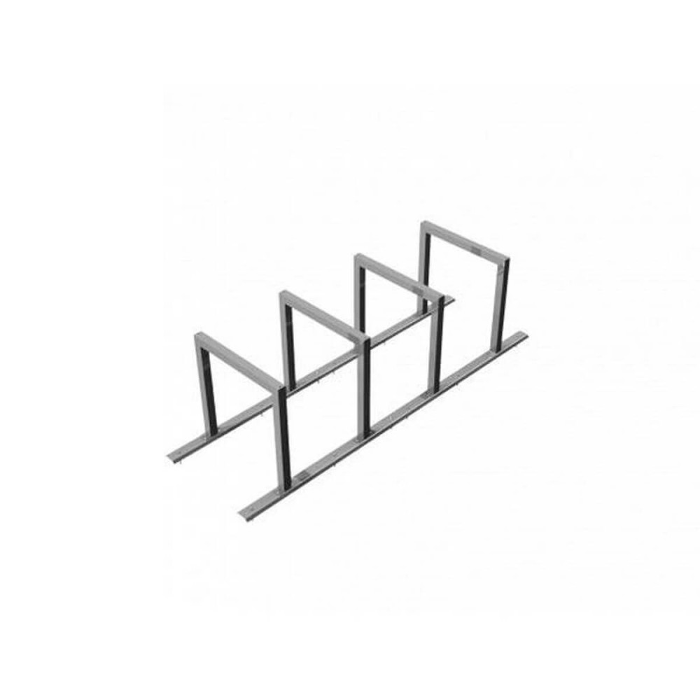 Fahrradständer Anlehnbügel - 60 x 60 mm Stahlrohr - 4 Einstellplätze - feuerverzinkt - für Dübelbefestigung – 4 Einstellplätze