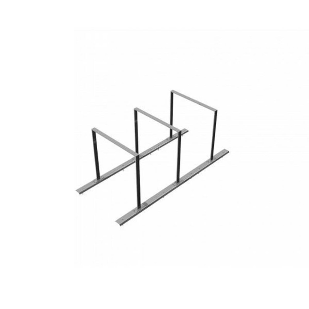 Fahrradständer Anlehnbügel - 50 x 12 mm Flachstahl - 3 Einstellplätze - feuerverzinkt - für Dübelbefestigung – 3 Einstellplätze