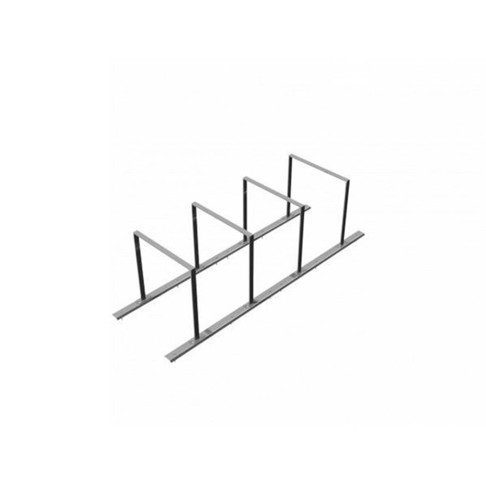 Fahrradständer Anlehnbügel - 50 x 12 mm Flachstahl - 4 Einstellplätze - feuerverzinkt - für Dübelbefestigung – 4 Einstellplätze