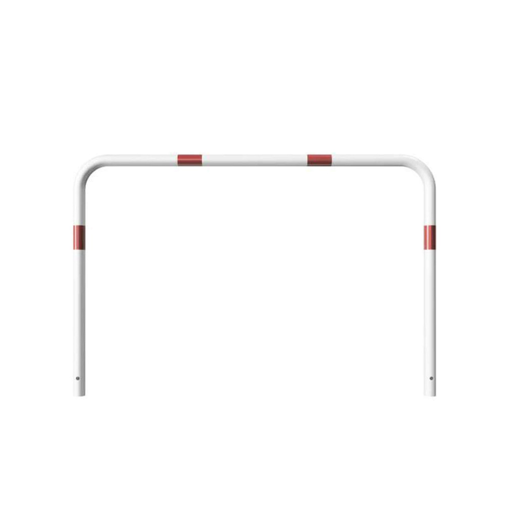 Rohrbügel aus Stahlrohr Ø 48 x 2,5 mm-weiß besch. / rote Streifen-1000 mm-1500 mm