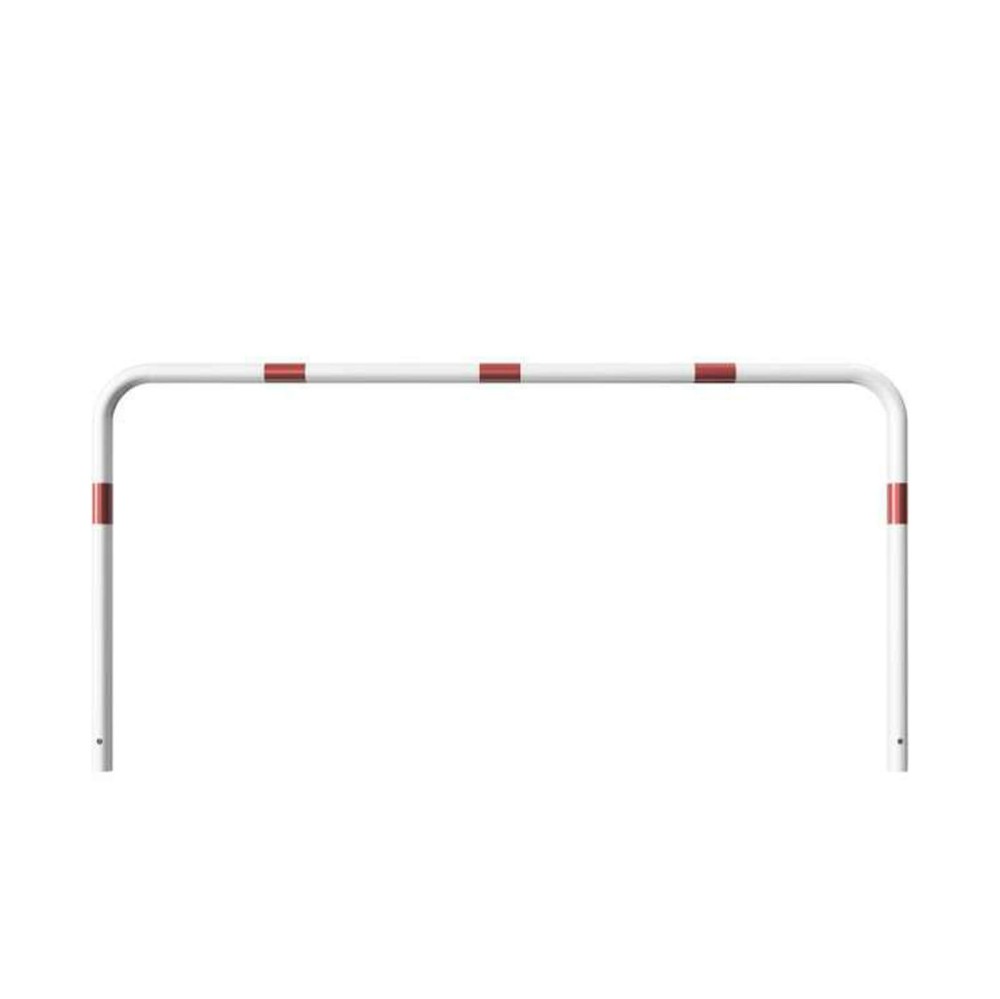 Rohrbügel aus Stahlrohr Ø 48 x 2,5 mm-weiß besch. / rote Streifen-1000 mm-2000 mm