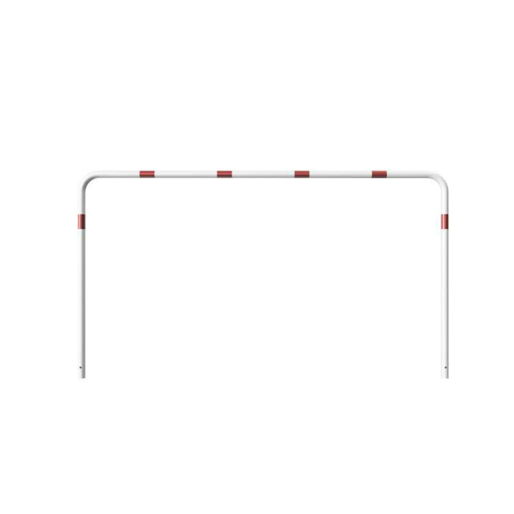 Rohrbügel aus Stahlrohr Ø 48 x 2,5 mm-weiß besch. / rote Streifen-1400 mm-2500 mm