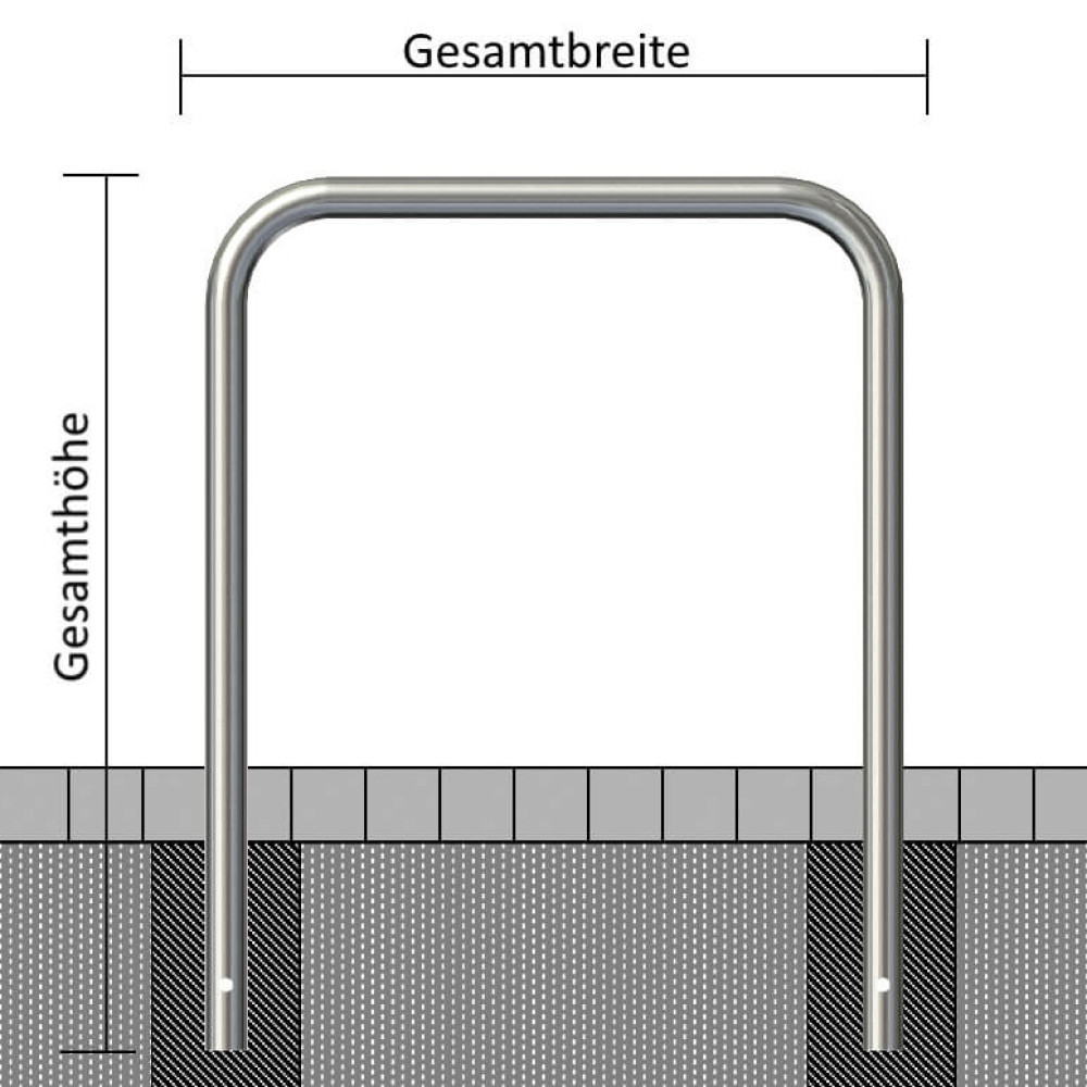 Edelstahlbügel Ø 48 mm, zum einbetonieren – Edelstahlbügel Ø 48 mm