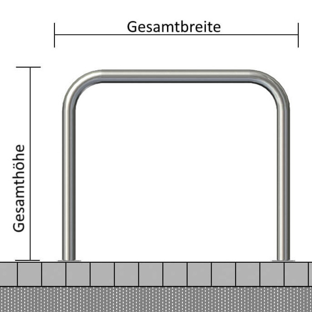 Edelstahlbügel Ø 48 mm für Dübelbefestigung – Edelstahlbügel Ø 48 mm