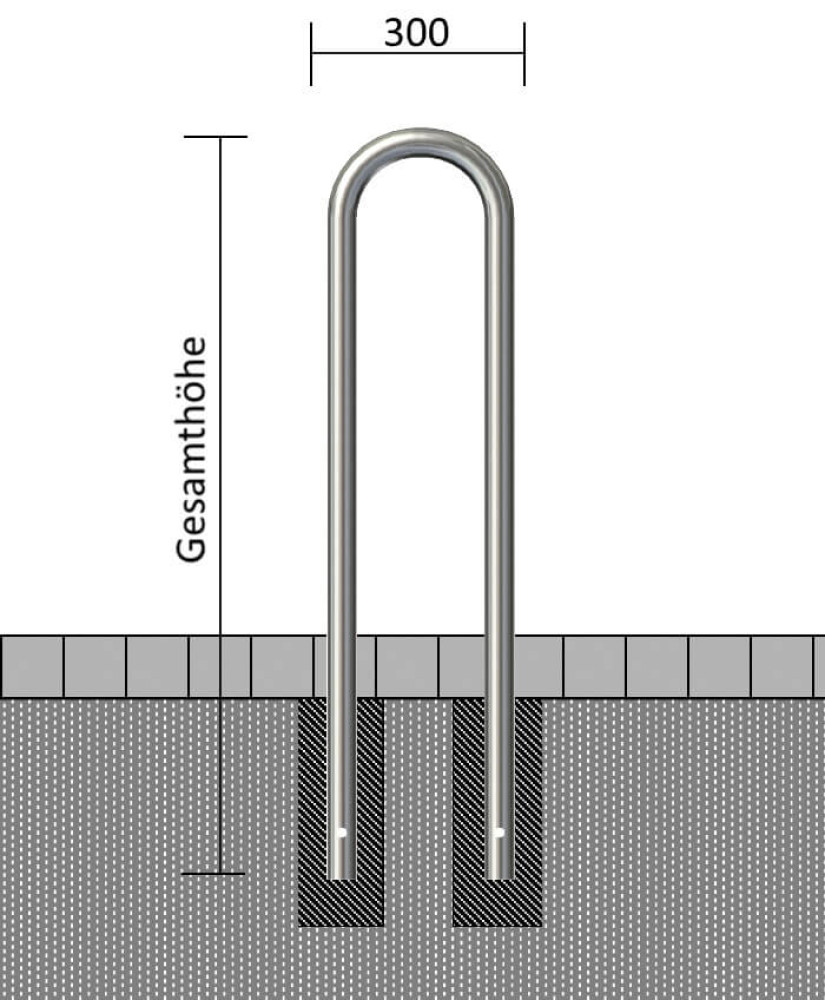 Universalbügel Edelstahlrohr Ø 48 mm, zum einbetonieren