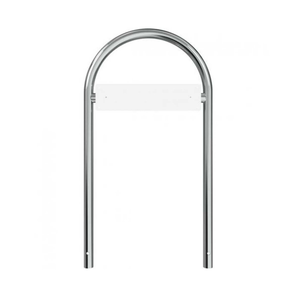 Rundbügel für Parkplatzbeschilderung Edelstahlrohr Ø 48 mm x 2,5 mm Überflur 800 mm