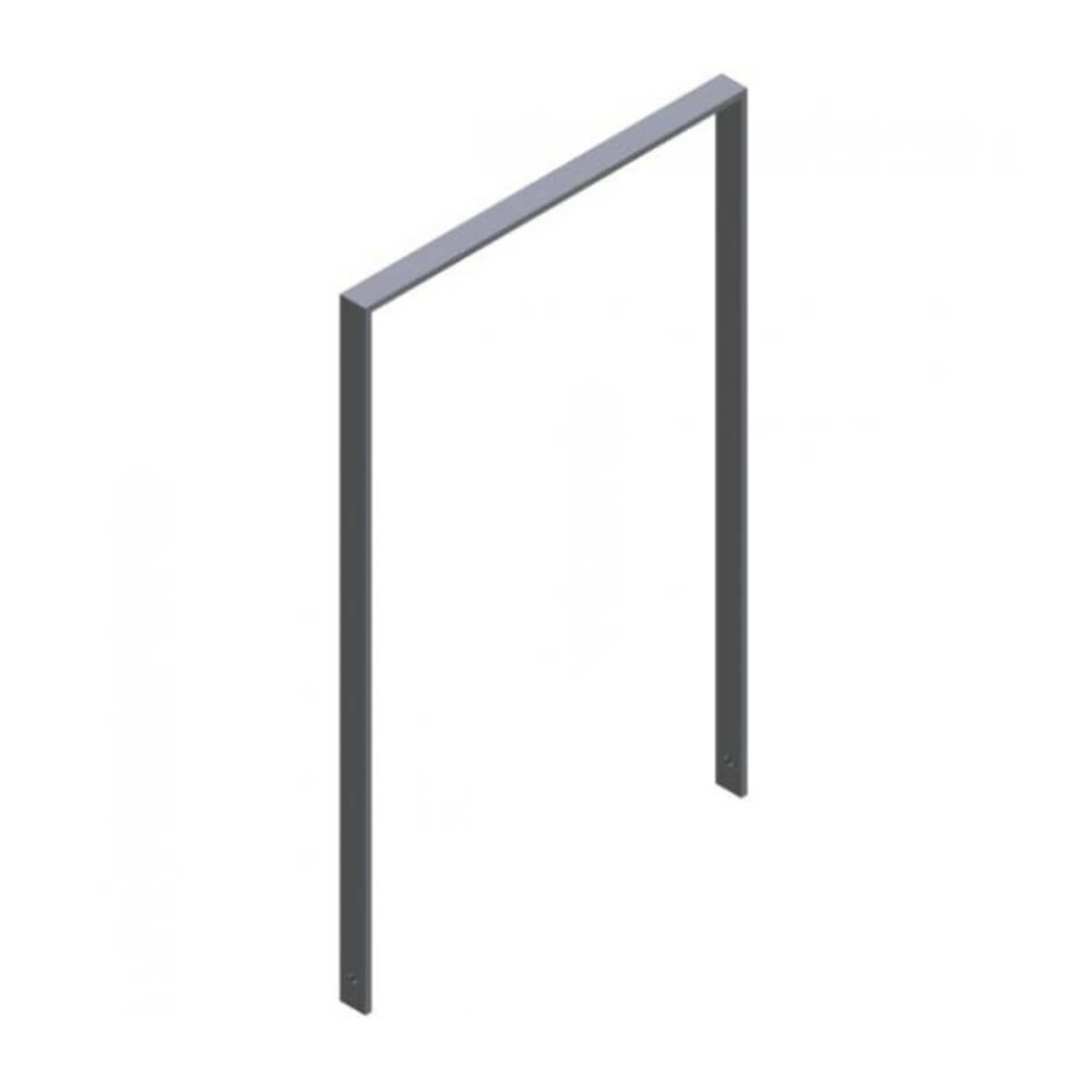 Anlehnbügel aus Flachstahl 50 x 12 mm, feuerverzinkt und besch,DB 703, zum einbetonieren, Gesamtbreite 750 mm – verzinkt und beschichtet DB 703