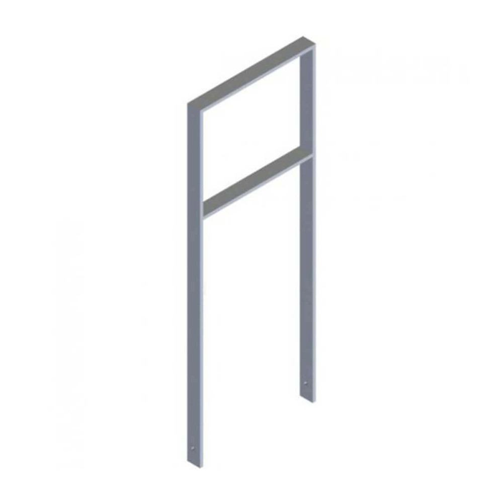 Anlehnbügel aus Flachstahl 50 x 12 mm, mit Querholm, feuerverzinkt, zum einbetonieren, Gesamtbreite 450 mm – feuerverzinkt