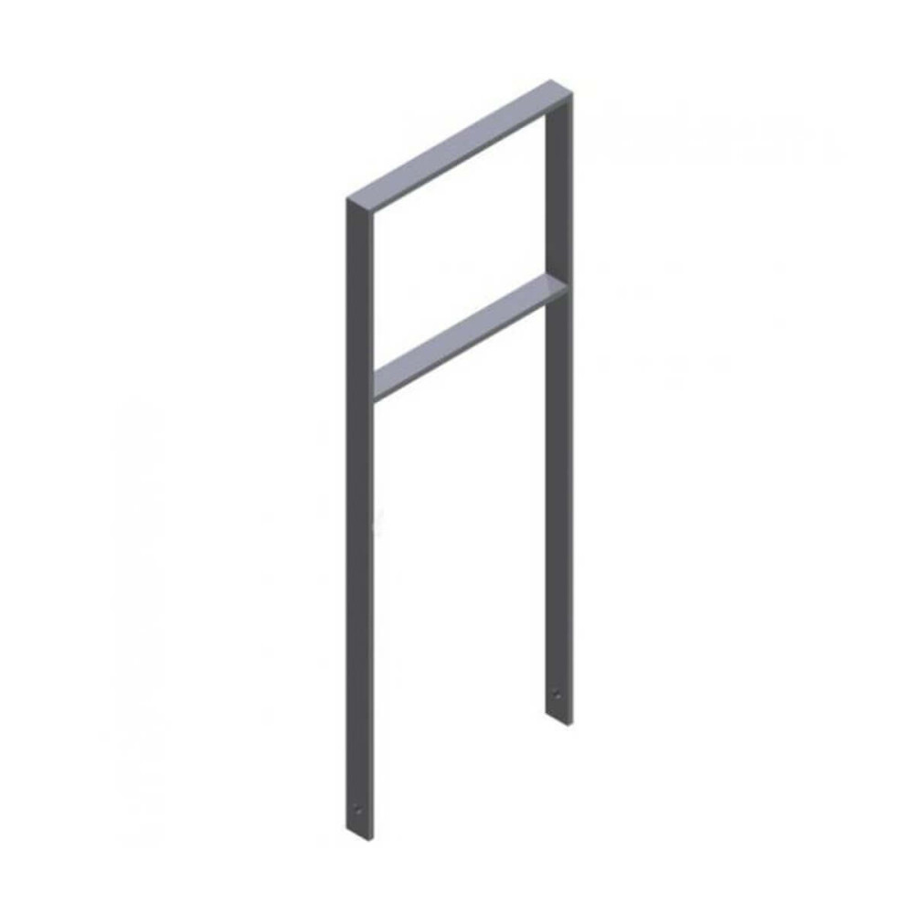 Anlehnbügel aus Flachstahl 50 x 12 mm, mit Querholm, feuerverzinkt und besch,DB 703, zum einbetonieren, Gesamtbreite 450 mm – verzinkt und beschichtet DB 703