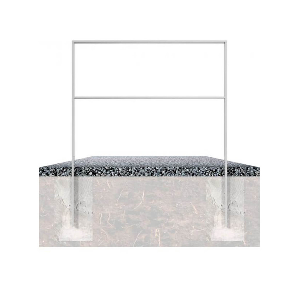 Anlehnbügel aus Flachstahl 50 x 12 mm, mit Querholm, feuerverzinkt, zum einbetonieren – Flachanlehnbügel