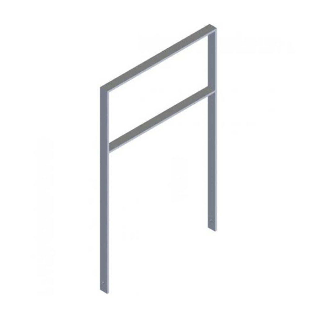 Anlehnbügel aus Flachstahl 50 x 12 mm, mit Querholm, feuerverzinkt, zum einbetonieren, Gesamtbreite 750 mm – feuerverzinkt