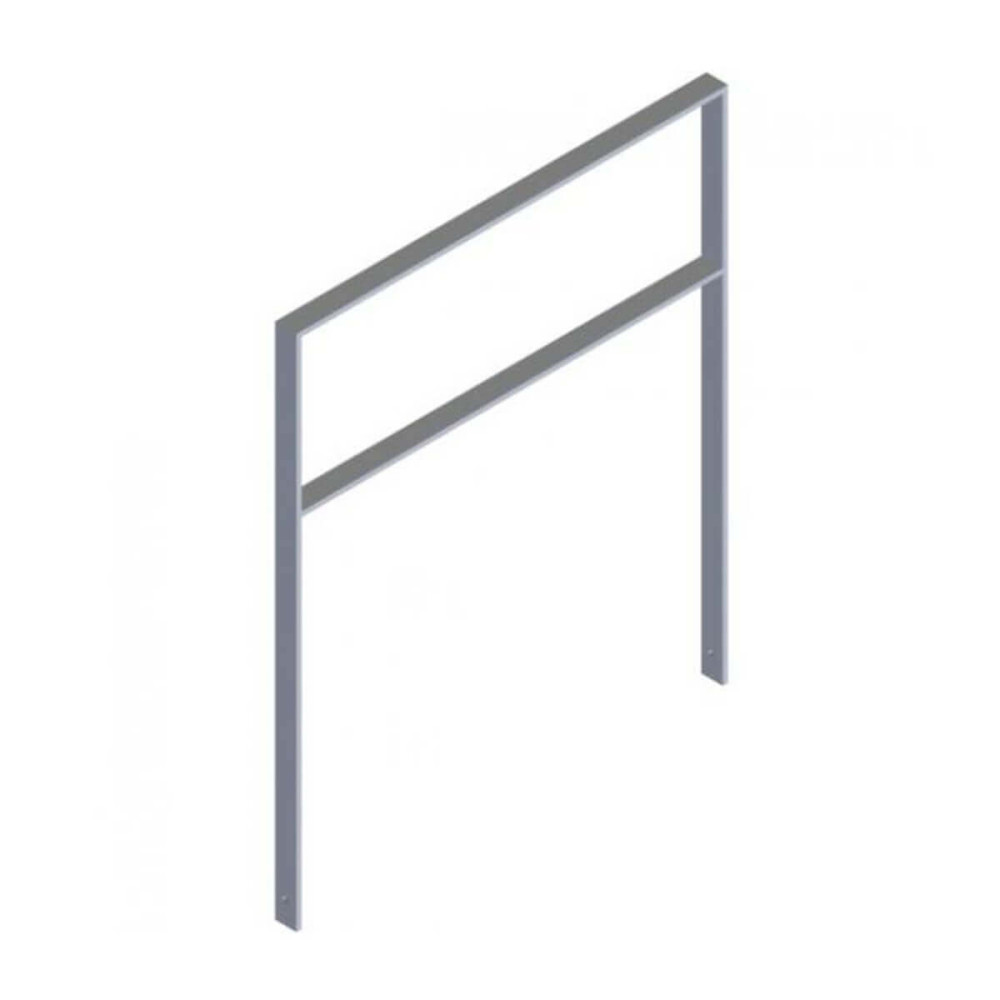 Anlehnbügel aus Flachstahl 50 x 12 mm, mit Querholm, feuerverzinkt, zum einbetonieren, Gesamtbreite 1000 mm – feuerverzinkt