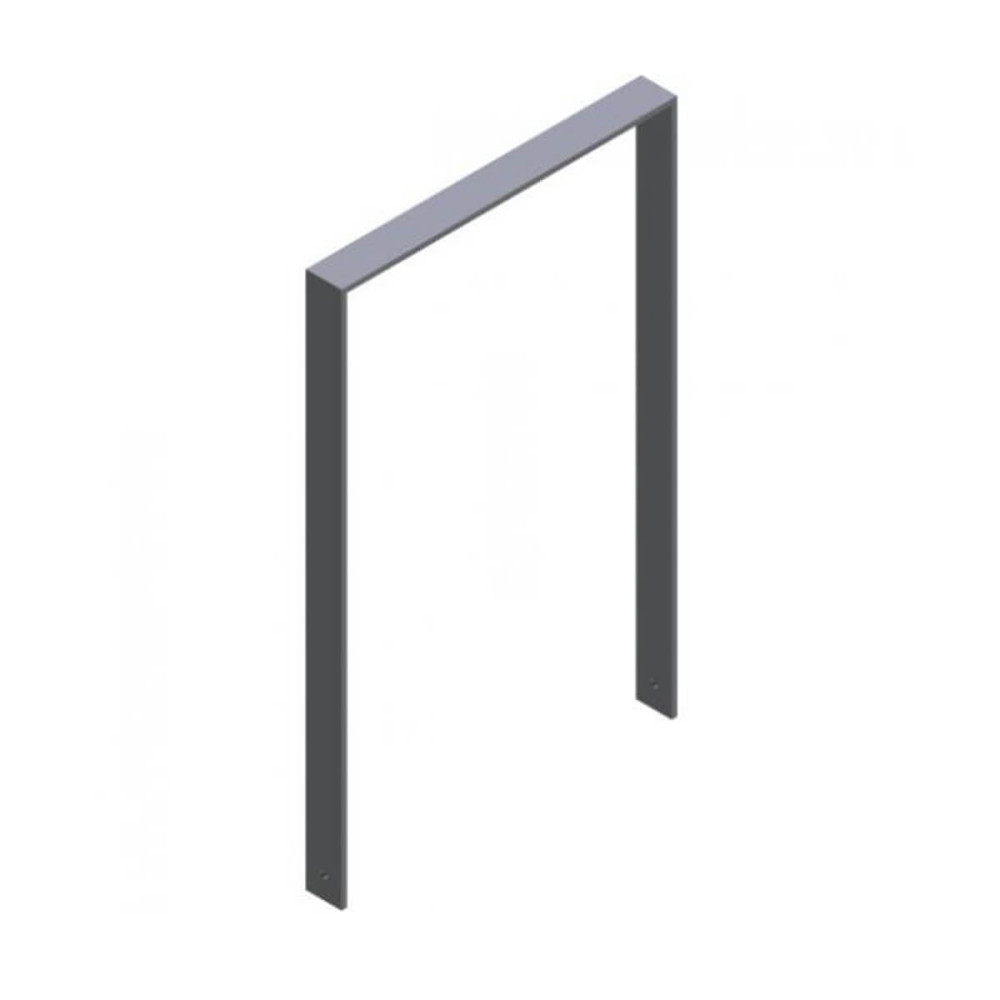 Anlehnbügel aus Flachstahl 80 x 12 mm, feuerverzinkt und besch,DB 703, zum einbetonieren, Gesamtbreite 750 mm – verzinkt und beschichtet DB 703