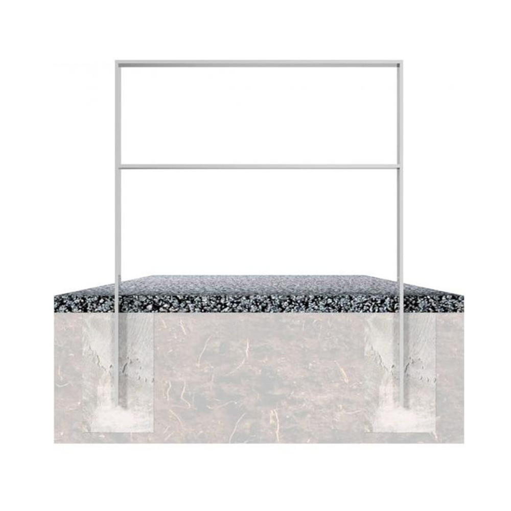 Anlehnbügel aus Flachstahl 80 x 12 mm, mit Querholm, feuerverzinkt, zum einbetonieren