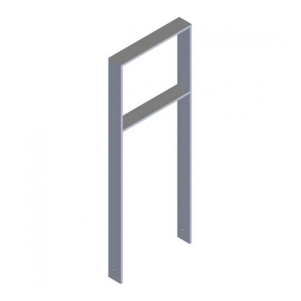 Anlehnbügel aus Flachstahl 80 x 12 mm, mit Querholm, feuerverzinkt, zum einbetonieren, Gesamtbreite 450 mm – feuerverzinkt