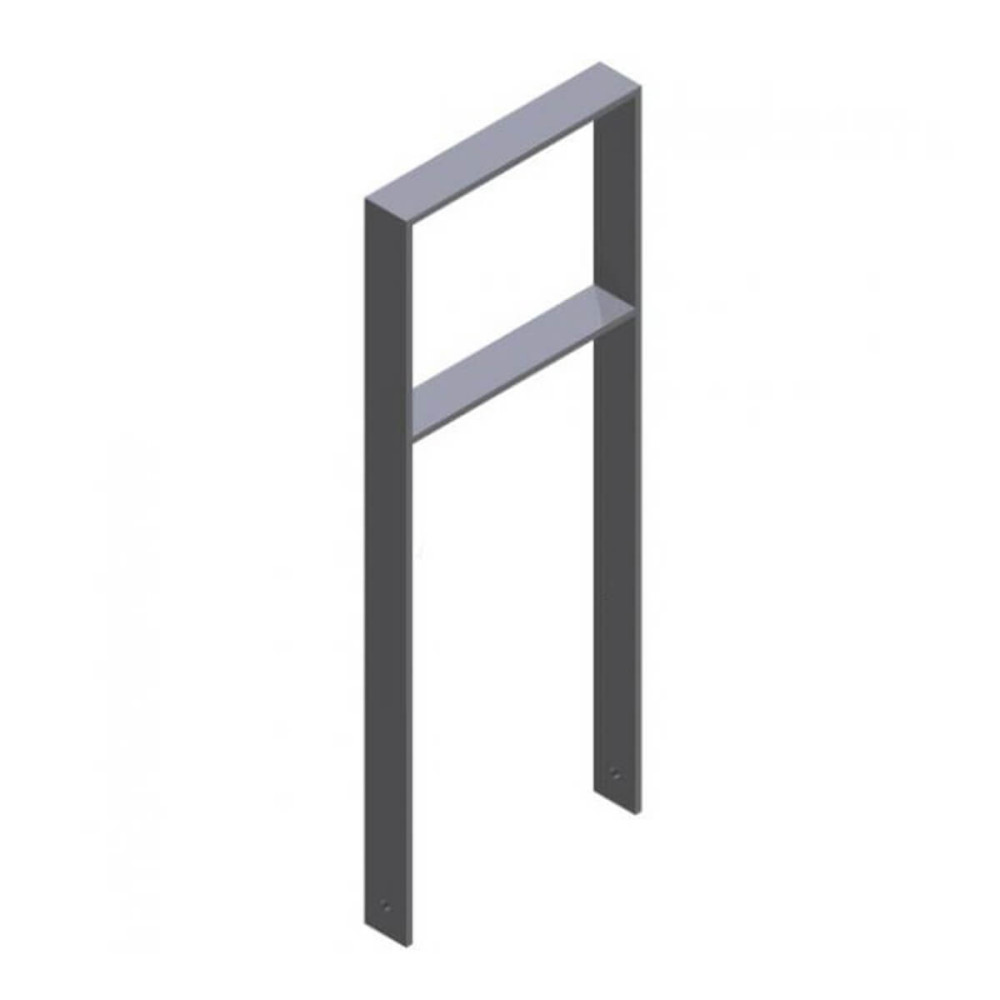 Anlehnbügel aus Flachstahl 80 x 12 mm, mit Querholm, feuerverzinkt und besch,DB 703, zum einbetonieren, Gesamtbreite 450 mm – verzinkt und beschichtet DB 703