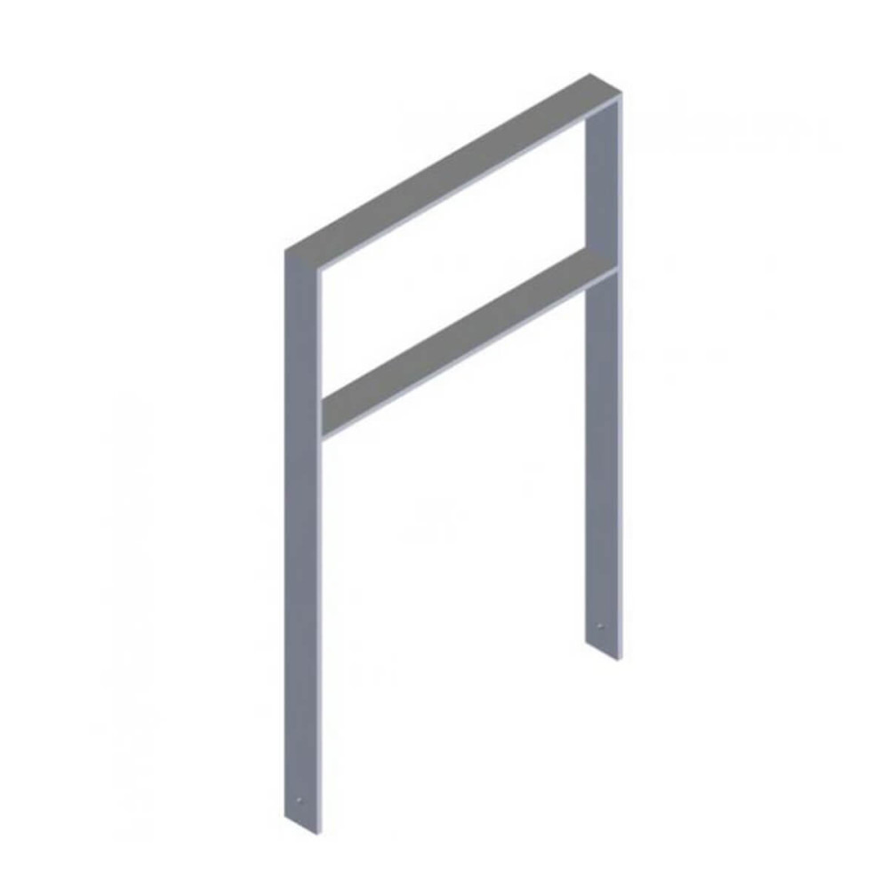 Anlehnbügel aus Flachstahl 80 x 12 mm, mit Querholm, feuerverzinkt, zum einbetonieren, Gesamtbreite 750 mm – feuerverzinkt
