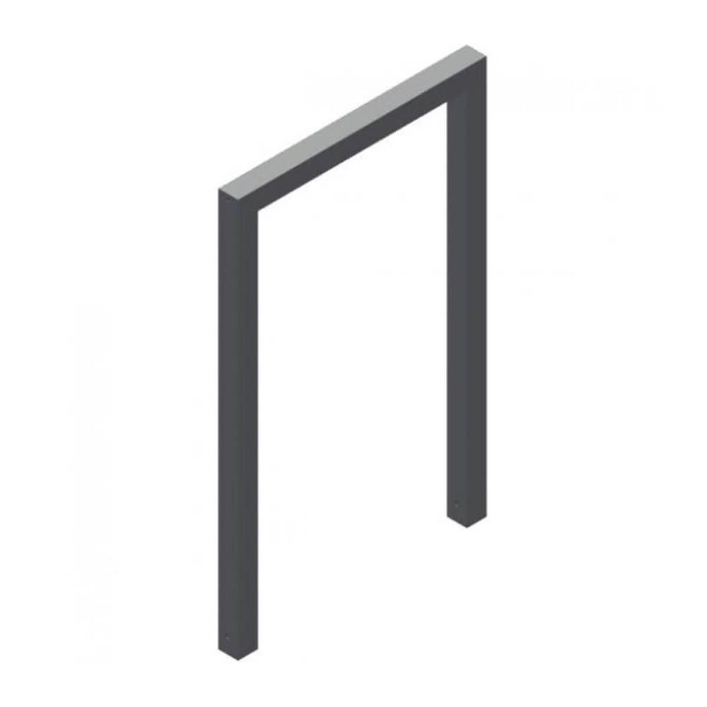 Anlehnbügel aus Stahlrohr 60 x 60 mm, feuerverzinkt und besch, DB 703, zum einbetonieren,Gesamtbreite 750 mm – verzinkt und beschichtet DB 703