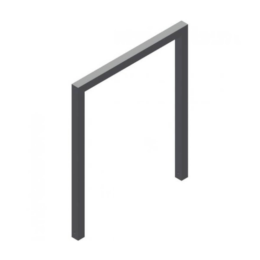 Anlehnbügel aus Stahlrohr 60 x 60 mm, feuerverzinkt und besch, DB 703, zum einbetonieren,Gesamtbreite 1000 mm – verzinkt und beschichtet DB 703