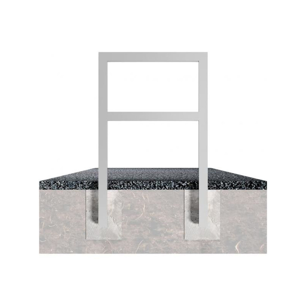 Anlehnbügel aus Stahlrohr 60 x 60 mm, mit Querholm, feuerverzinkt, zum einbetonieren – Anlehnbügel mit Querholm