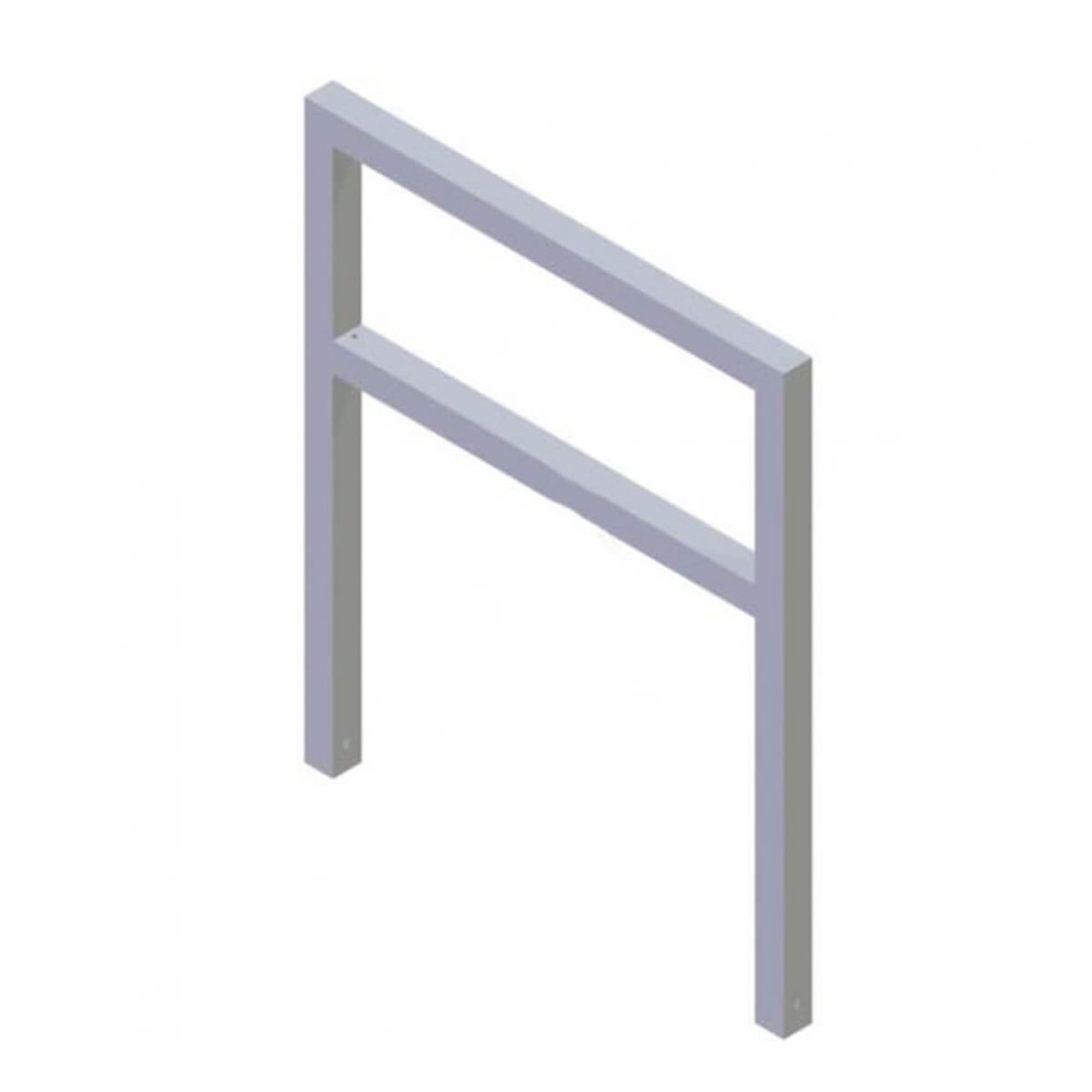 Anlehnbügel aus Stahlrohr 60 x 60 mm, mit Querholm, feuerverzinkt, zum einbetonieren, Gesamtbreite 1000 mm – feuerverzinkt