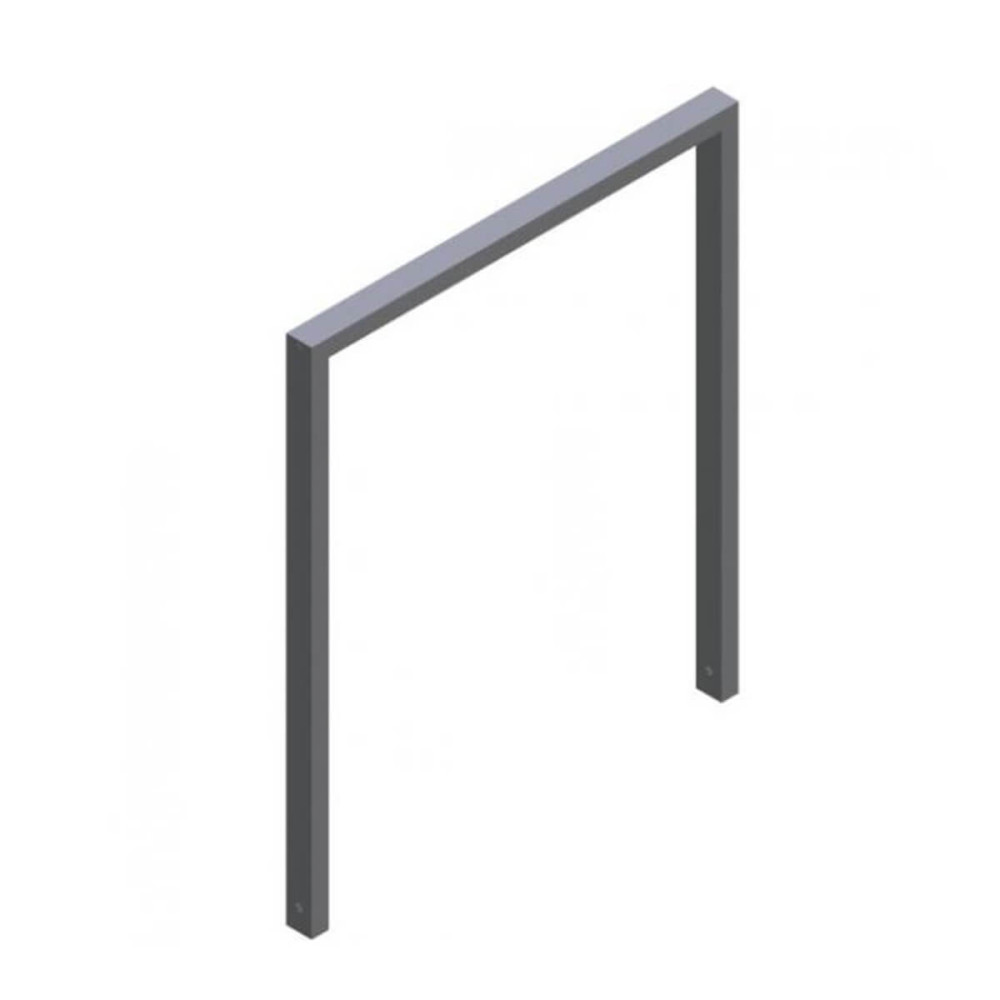 Anlehnbügel aus Stahlrohr 60 x 40 mm, feuerverzinkt und besch, DB 703, zum einbetonieren,Gesamtbreite 1000 mm – verzinkt und beschichtet DB 703