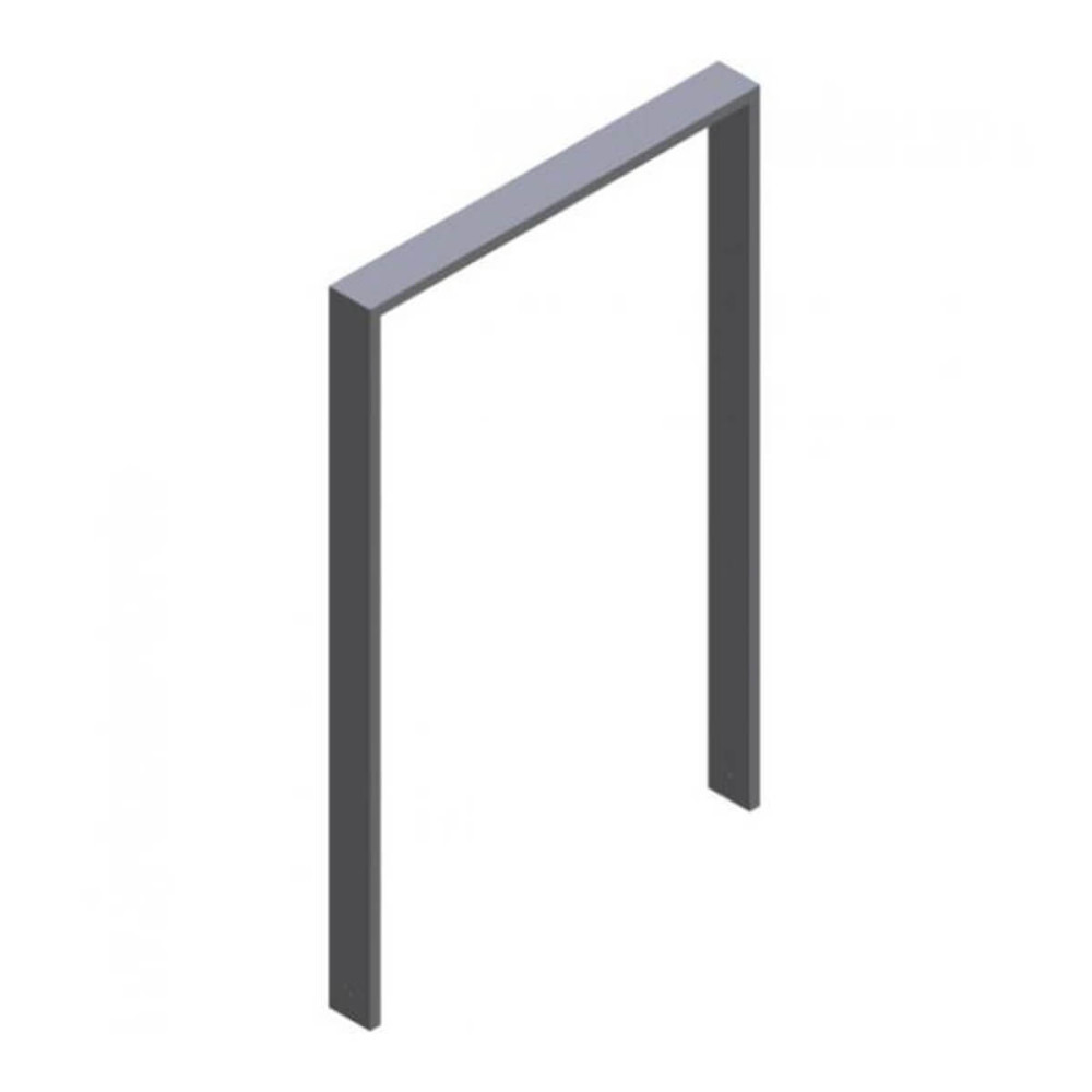 Anlehnbügel aus Stahlrohr 80 x 20 mm, feuerverzinkt und besch, DB 703, zum einbetonieren,Gesamtbreite 750 mm – verzinkt und beschichtet DB 703
